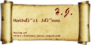 Hatházi János névjegykártya
