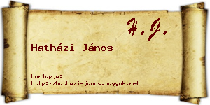 Hatházi János névjegykártya